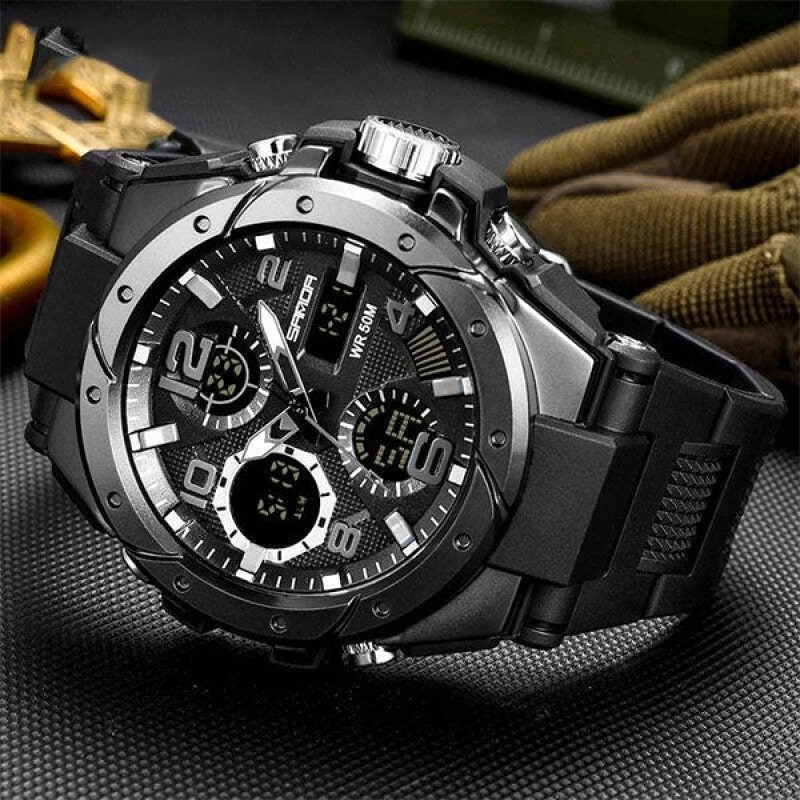 TOMI 9105 Sports Luxury Dual Time Waterproof Wrist Watch
